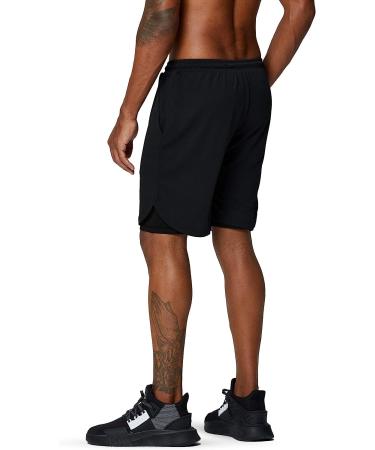 Pinkbomb Men's 2 in 1 Running Shorts - Quick Dry Gym Workout Shorts with Phone Pocket | Black - Large - Buy Online on GoSupps.com