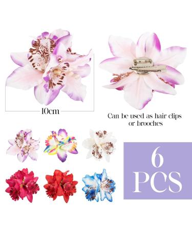 Bofunx 6-Piece Hawaii Flower Hair Clips | Elegant Hair Accessories for Weddings & Beach Summer Style - Buy Online on GoSupps.com