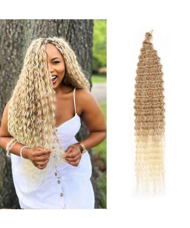 SHIHERESH Ocean Wave Crochet Hair Extensions Deep Wave Braiding Crochet Hair Curly Crochet Hair Extensions Crochet Braids Hair Extensions Curly Synthetic Braiding Crochet Hair for Women
