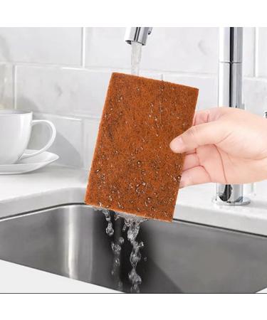 Clisted 64Pcs Biodegradable and Compostable Sponges Scouring Pad Palm Fiber Eco-Friendly Sponge for Kitchen Dishes Cleaning - Buy Online on GoSupps.com
