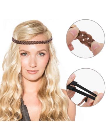 Lurrose 4PC Elastic Braided Hair Bands | Double Braided Twisted Head Wraps for Women & Girls | Random Colors - International Shipping Available - Buy Online on GoSupps.com