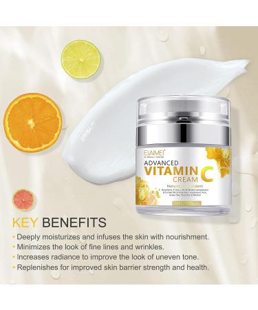 Vitamin C Cream Face Moisturizing Cream with Hyaluronic Acid & Retinol Anti Aging Facial Cream for Men & Women 1.7 FL.OZ - Buy Online on GoSupps.com