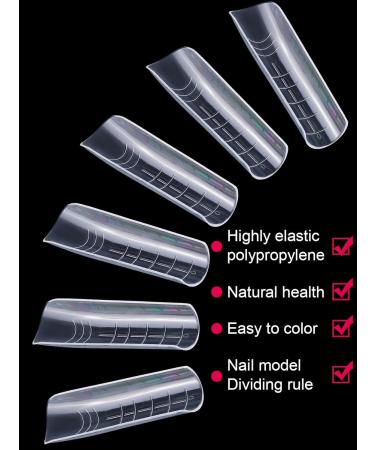 EBANKU 120pcs Clear Full Cover Dual Nail System - Flat Acrylic Nail Extension Tips & Nail Art Tools for Perfect Manicure - Buy Online on GoSupps.com