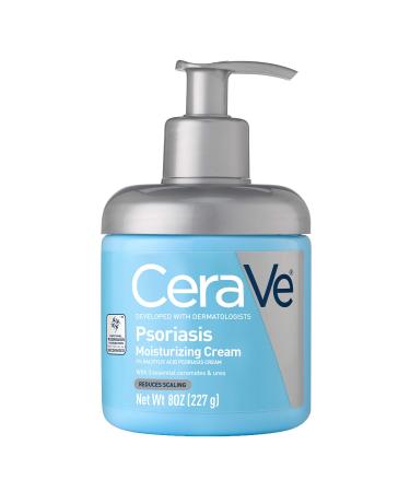 CeraVe Moisturizing Cream for Psoriasis Treatment | With Salicylic Acid for Dry Skin Itch Relief & Urea for Moisturizing | Fragrance Free & Allergy Tested | 8 Oz Psoriasis Cream