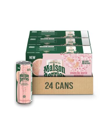 Maison Perrier Forever Grapefruit Sparkling Water Beverage Natural Grapefruit Flavour No Calories No Sweeteners No Sodium Sourced & Bottled In France 24 Cans