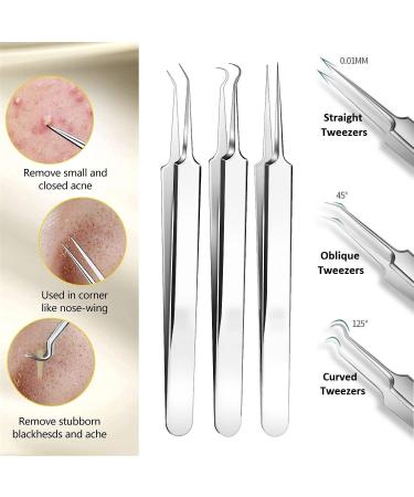 Ybaoo 18PCS Blackhead Remover Tools Kit - Professional Stainless Acne Extractor Set with Metal Case for Blemish Comedone Removal - 2022 Latest - Buy Online on GoSupps.com