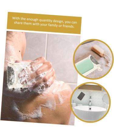 Baluue 8 Pcs Black Linen Soap Bag Exfoliating Mesh Sponge Soap Pocket Bar Soap Pouch Loofah Soap Bag Flax - Buy Online on GoSupps.com