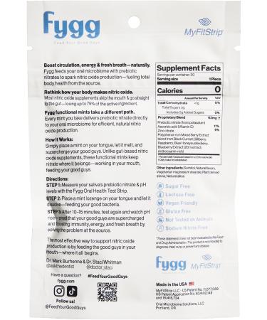 fygg NOX Functional Mints Nitric Oxide-Inspired Breath Mints with Xylitol Prebiotics & Botanical Wellness Blend Sugar-Free Oral Mint 30 Count Pack - Buy Online on GoSupps.com