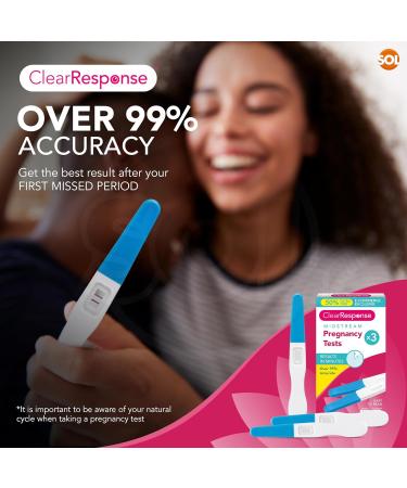 Clear Response Midstream Pregnancy Tests 3pk - Over 99% Accuracy | Fast & Clear Home Early Detection Tests - Buy Online on GoSupps.com