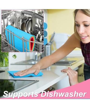 NrPeak 10 Pack Swedish Dish Cloths Reusable for Kitchen Super Absorbent Kitchen Dishcloth Decorative Quick Drying Cleaning Cloths Replace Paper Towels for Washing Dishes - Buy Online on GoSupps.com