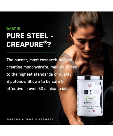 Buy SteelFit Pure Steel Creapure - German Creatine Monohydrate Powder | 100 Servings | Unflavored | Gluten-Free & Vegan Muscle Recovery Supplements for Men & Women - Buy Online on GoSupps.com