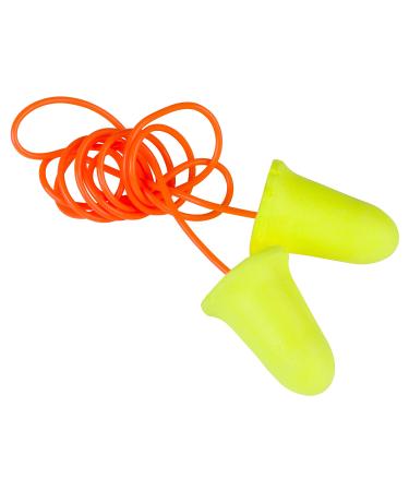 3M Ear Plugs 100/Box E-A-Rsoft FX 312-1274 Corded Disposable Foam NRR 33 Drilling Grinding Machining Sawing Sanding Welding 1/Poly Bag