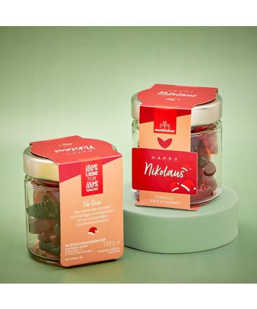  naschlabor 8 x Round Glass Jars - Christmas Gift - Gelatin Teddy Bear as a Chocolate Substitute - Christmas Gift - Large Packaging - Buy Online on GoSupps.com