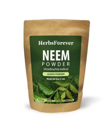 HerbsForever Neem Powder Azadirachta Indica Ayurvedic Herb for Healthy Skin Non GMO Organic Vegan 454 GMS