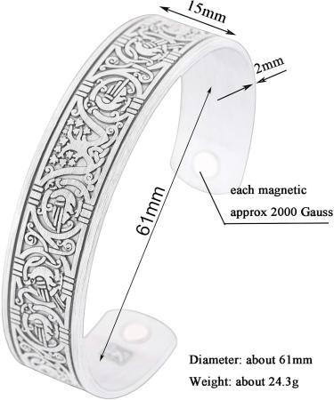 Magnetic Therapy Viking Bracelet - Tree of Life Celtic Knot Cuff Bangle for Men & Women | International Shipping - Buy Online on GoSupps.com