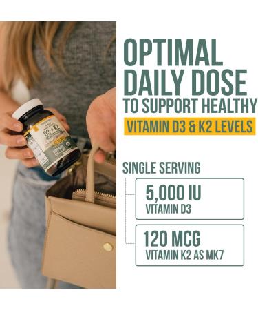 Organic Plant D3 + K2 5000 IU | Raw & Vegan | 100% Whole Food | Enhanced Digestion | Prebiotic & Superfood Complex | 60 Count - Buy Online on GoSupps.com