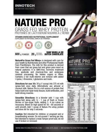 INNOTECH Nutrition: Naturepro (whey + from Grass Fed Cows) Vanilla - 600 G - Buy Online on GoSupps.com