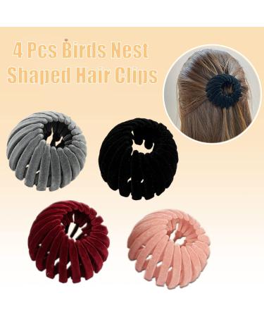 4 Pcs Bird Nest Hair Clip Set for Women and Girls - Expandable Bun Holder and Hairpin Accessories - Buy Online on GoSupps.com