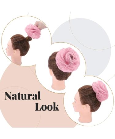 Thick Curly Hair Bun Extension Scrunchie - Light Pink Updo Hairpiece for Women & Girls - 45g - Buy Online on GoSupps.com