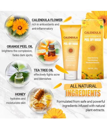 Masque Peel Off Calendula Deep Essence Masque Visage Peel Off Calendula Masque Visage Peel Off Affinant aux Herbes Masque Peel Off Convient Tous Les Types De Peau (2pcs) - Buy Online on GoSupps.com