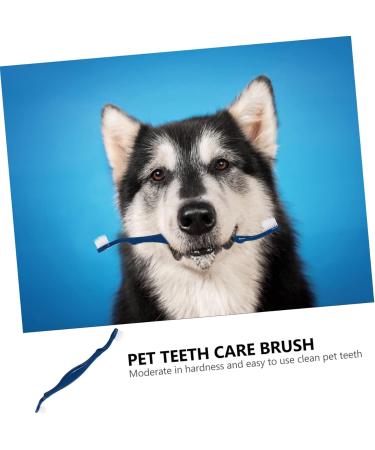 BESPORTBLE 3pcs Pet Double Toothbrush Finger Dog Toothbrush Cat Toothpaste Dog Teeth Cleaning Tools Pet Oral Pp 1 count (Pack of 1) Blue - Buy Online on GoSupps.com