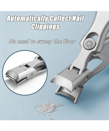 Buy Ultra Wide Jaw Opening Nail Clippers - German Telescopic Toenail Clippers for Seniors | Portable Ultra Sharp Anti Splash Design (Silver A+B - Buy Online on GoSupps.com