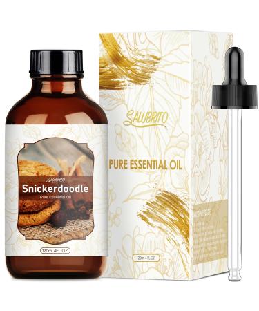 SALUBRITO Snickerdoodle Essential Oil 120ml Pure & Natural Aromatherapy Oils Fragrance Oil for Diffuser Great for Skin Headache Relaxation Sleep Candle & Soap Making Strong Scented