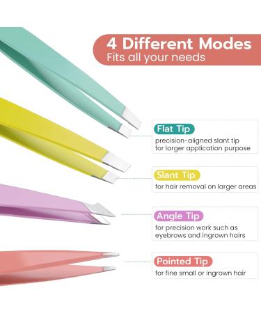 Shop Alyvisun 5 PCs Professional Stainless Steel Tweezers Set - Multi-Colored Anti-Slip for Eyebrows & Ingrown Hair - Perfect for Men & Women - International Shipping Available - Buy Online on GoSupps.com