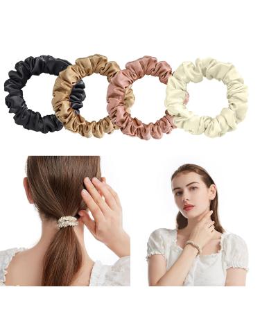Olakin Silk Hair Tie Set (4-Pack) | Stylish Ponytail Holders & Hair Jewelry for Women | Elastic Hair Bands in Assorted Colors - Buy Online on GoSupps.com