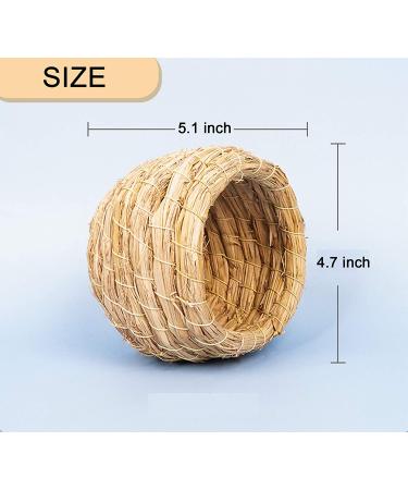 2Pcs Handmade Birdcage Straw Birdhouse for Lucky Birds - Natural Fiber Simulation Nest for Resting and Breeding - Provides Shelter and Hideaway from Predators and Cold Weather - Buy Online on GoSupps.com