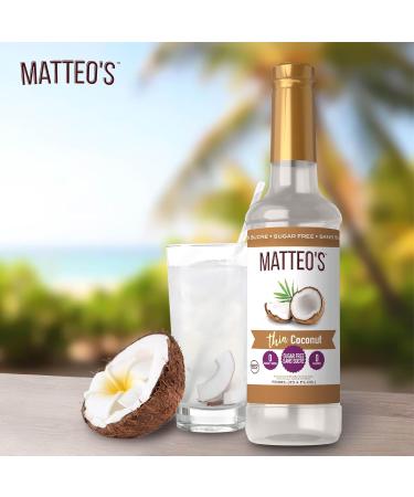 Matteo's Sugar-Free Fruit Syrup Sweeteners for all types of Beverages - for Pastry Dessert Kitchen Restaurant and Bars Tropical Coconut Flavor Smooth Creamy Non Alcoholic Syrup (750ml - 6pk) 750 ml (Pack of 6) - Buy Online on GoSupps.com
