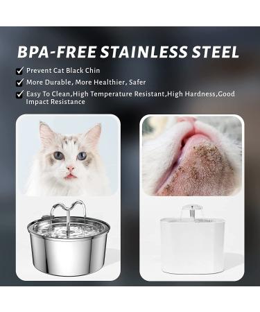 DOOOB Stainless Steel Cat Water Fountain - 3.2L/108oz Pet Dispenser with 3 Filters, Ultra-Quiet Pump, & Waterproof Mat - Buy Online on GoSupps.com