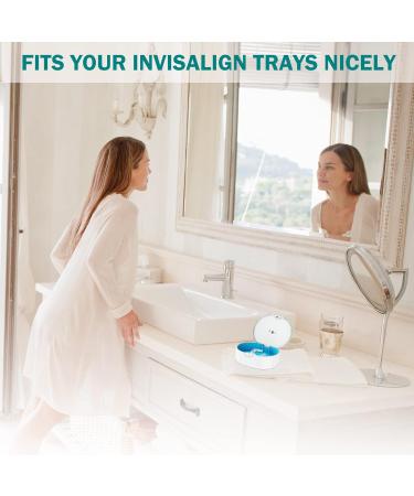 Portable Retainer Case with Drying Vent Holes and Clip for Invisalign - White - Buy Online on GoSupps.com