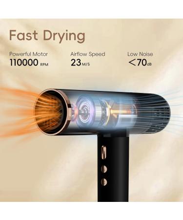 Nicebay Ionic Hair Dryer with Diffuser | 1600W High-Speed Blow Dryer | Lightweight Salon-Quality Drying with 3 Magnetic Attachments - Buy Online on GoSupps.com