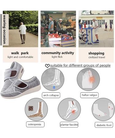 Orthopedic Diabetic Shoes for Men - Extra Wide Width Adjustable Walking Sneakers for Elderly - Orthofeet with Air Cushion Support - Buy Online on GoSupps.com