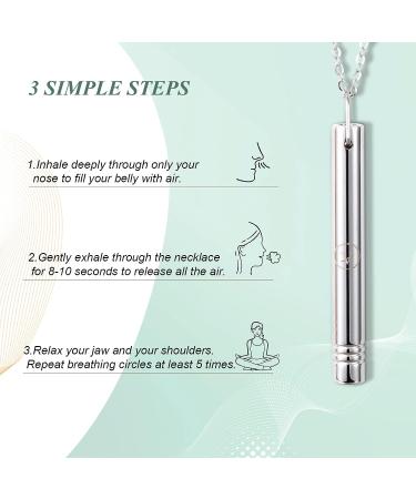 VIGLORY Stress and Anxiety Necklace | Mindful Breathing & Relaxation Tool | Meditation Stress Relief Gift for Men & Women | Quit Smoking Aid | Black Chain 29 - Buy Online on GoSupps.com