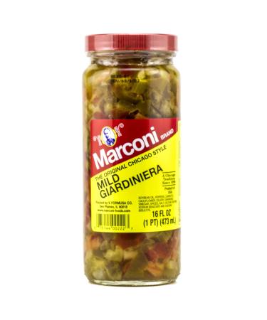 Marconi Mild Giardiniera 16oz (Pack of 2) - Delicious Italian Pickled Vegetables - Buy Online on GoSupps.com
