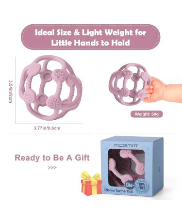Buy BPA-Free Silicone Baby Bite Ring Toy - Soft Gripping Ball for 3+ Months - Dark Pink - Buy Online on GoSupps.com