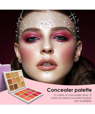 Concealer Foundation Palette 24 Colors Matte Blush Contour and Highlight Blush Palette | Cream Blush Palette Concealer Foundation Palette Makeup Waterproof for Cheeks Lambo - Buy Online on GoSupps.com