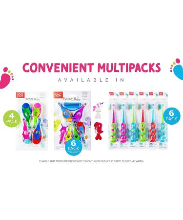 Farber Baby Toddler Toothbrush (4 Pack) - Extra Soft Bristles, BPA Free, Teething Nub Ring Handle - Blue (0-2 Years) - Buy Online on GoSupps.com