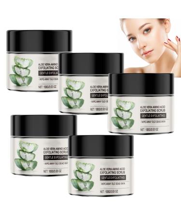 Gommage exfoliant pour le visage aux acides amin s l'aloe vera avec vitamine C - Gel peeling doux pour une peau lisse et lumineuse nettoie et hydrate en profondeur am liore la texture (5Pcs)