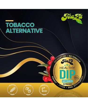 TeaZa Herbal Energy Pouches - Wintergreen with Caffeine (4 Pack) - Nicotine and Tobacco Free Herbal Snuff - Refreshing Tobacco Alternative - Buy Online on GoSupps.com
