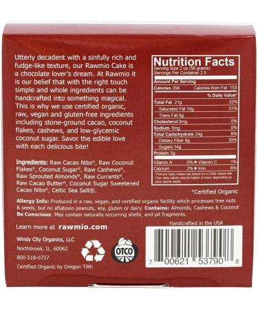 Rawmio Organic Raw Chocolate Truffle Cake - 5 oz (142 g) | Guilt-Free Indulgence - Buy Online on GoSupps.com