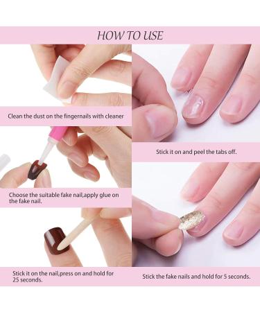 Kalolary 144PC False Nails Set - Complete Acrylic Fingernails with Nail Glue Stickers for Women & Girls | DIY Nail Art & Decoration - Buy Online on GoSupps.com