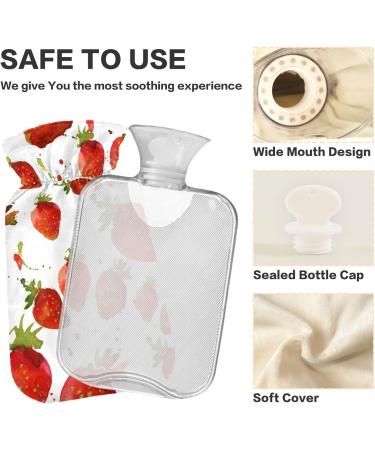Hot Water Bottles with Strawberry Cover - 2L Pain Relief & Therapy | Heat & Cold Bags for Feet & Bed Warmth - Buy Online on GoSupps.com