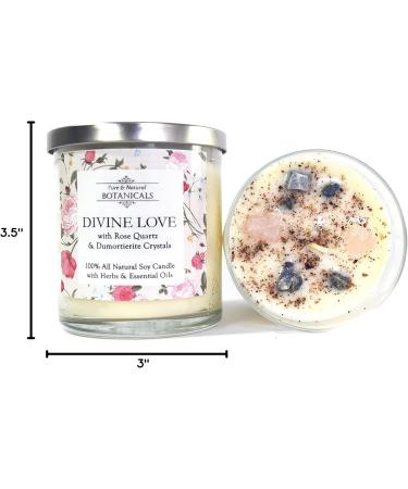 Divine Love Soy Candle 10 oz | Natural Non-Toxic | Crystals Magnolia Lily Passion Flower & Sandalwood | Love & Compassion Rituals | Wiccan Pagan Spiritual - Buy Online on GoSupps.com