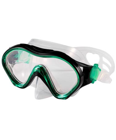 Fpxnb Kids Swim Mask, Swimming Goggles with Nose Cover, Snorkel Mask Diving Mask for Scuba Snorkeling, Anti-Fog Lens Waterproof Socket 180 View Angle Face Mask for Youth Children Junior Teens Black/Green