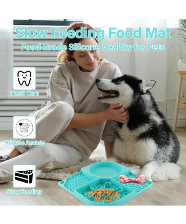 Katiak Leckmatt Dog Lick Mat with Suction Cup - 21x21cm BPA-Free Non-Slip Anxiety Relief for Dogs - Includes Silicone Spatula - Light Green - Buy Online on GoSupps.com