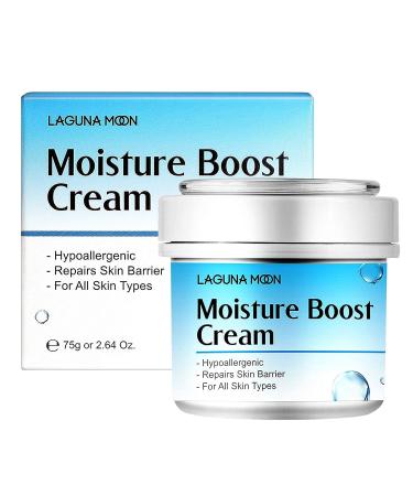 Lagunamoon Hyaluronic Acid Face Moisturizer for Women - Hydrating & Soothing Face Cream | Oil-Free, Fragrance-Free, Non-Comedogenic - 75g/2.64 oz - Buy Online on GoSupps.com