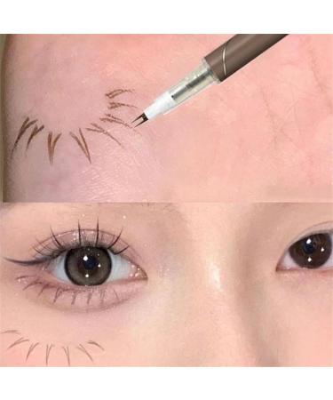 2024 Upgraded 3D Waterproof 2 Tip Eyelash Pen Eye Liner Liquid Eyeliner Double Tip Lower Eyelash Pencil Natural Makeup Fine Stroke Eyebrow Pencil with Micro Fork Tip for Girls Women (2Pcs-D) - Buy Online on GoSupps.com